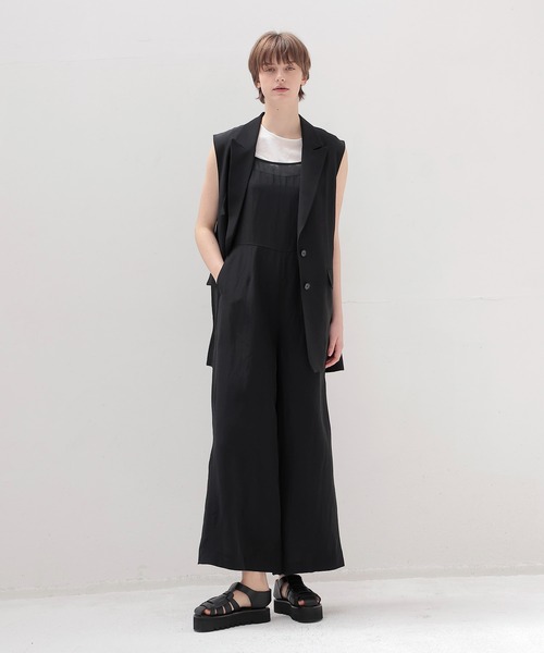 DRESSLAVE(ドレスレイブ)の「B7 / linen slab cami combinaison(リネンスラブキャミコンビネゾン)(サロペット/オーバーオール・レディース・ブラック・38)」の4枚目の写真