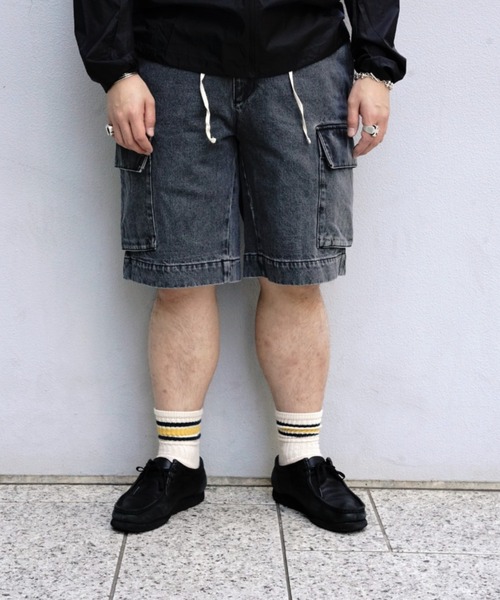 セール】B omnivore/ビーオムニボー DENIM CARGO SHORTS デニムカーゴ