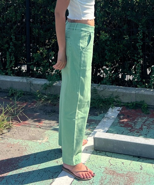 ROXY（ロキシー）の「BREAK MY SOUL /ロキシーワイドレッグパンツ（チノパンツ・レディース・グリーン・SMALL）」の2枚目の写真