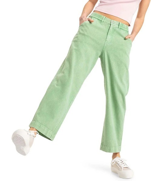 ROXY（ロキシー）の「BREAK MY SOUL /ロキシーワイドレッグパンツ（チノパンツ・レディース・グリーン・SMALL）」の4枚目の写真