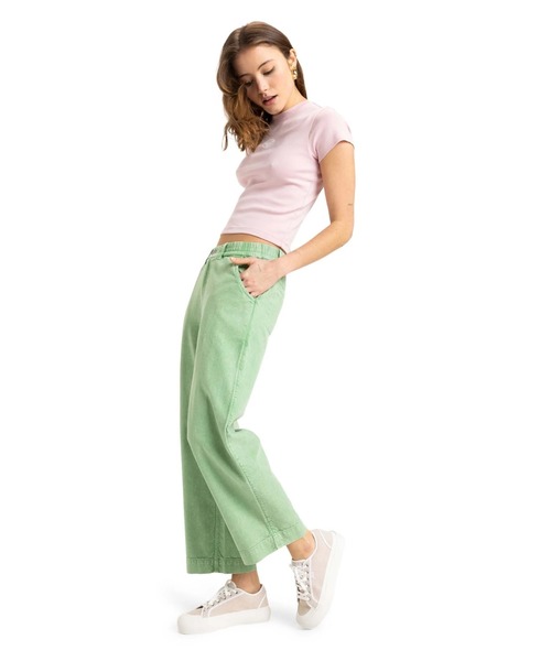 ROXY（ロキシー）の「BREAK MY SOUL /ロキシーワイドレッグパンツ（チノパンツ・レディース・グリーン・SMALL）」の11枚目の写真