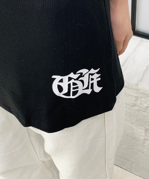 lilful（リルフル）の「裾ワンポイント バックプリント ロング丈タンクトップ ワンピース（ワンピース・レディース・ブラック/ホワイト・M/S）」の19枚目の写真