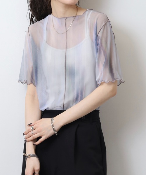 tシャツ A.N.L グラデーションチュールメロウプルオーバー レディース セール】A.N.L グラデーションチュールメロウプルオーバー（T