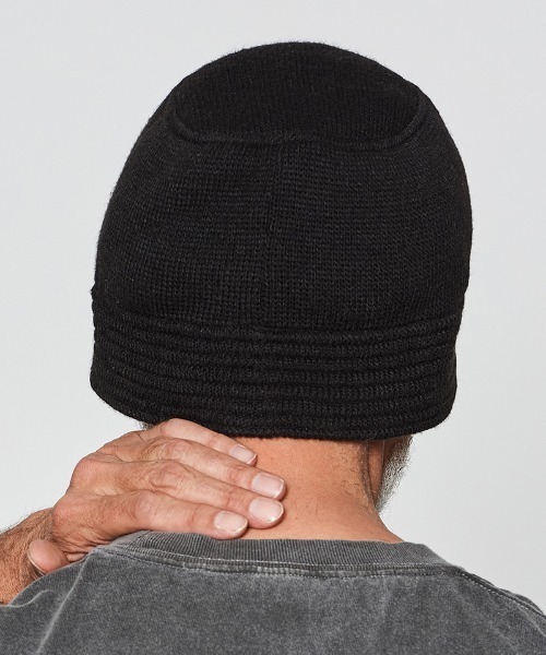 レース付き黒バケットハット mko12816-ACS Logo Knit Bucket Hat ニットバケットハット