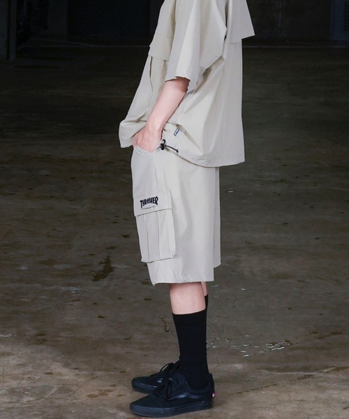THRASHER(スラッシャー)の「NYLON CARGO SHORTS / スラッシャーロゴ刺繍ナイロンカーゴショーツ(カーゴパンツ・メンズ・グレイッシュベージュ/ブラック/カーキ・LARGE/MEDIUM/X-LARGE)」の12枚目の写真