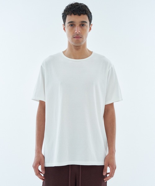 ESTNATION（エストネーション）の「ESTNATION / ダブルネック カットソー（Tシャツ/カットソー・メンズ・ライトピンク/ブラック/オフホワイト・SMALL/MEDIUM/LARGE/X-LARGE）」の2枚目の写真