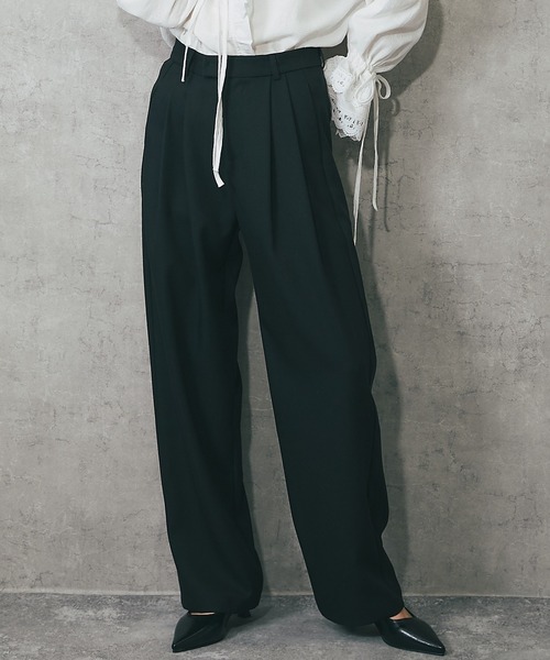 SMILE ORCHID（スマイルオーキッド）の「2タックパンツ（スラックス・レディース・ナチュラル/ブラック/ベージュ・M/L）」の2枚目の写真