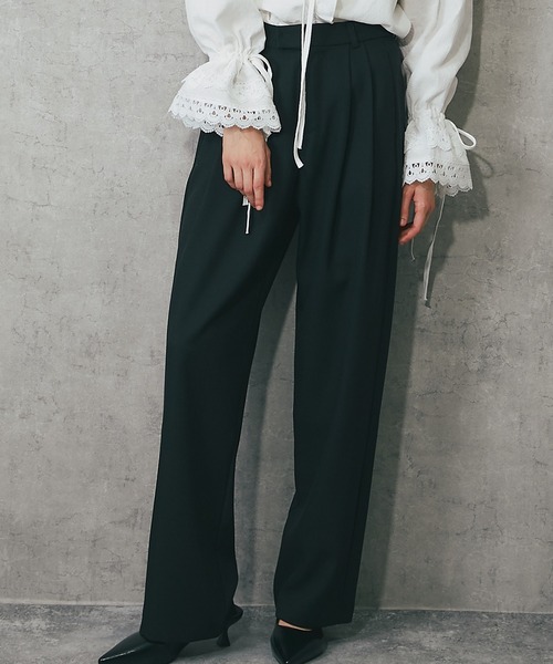 SMILE ORCHID（スマイルオーキッド）の「2タックパンツ（スラックス・レディース・ナチュラル/ブラック/ベージュ・M/L）」の11枚目の写真