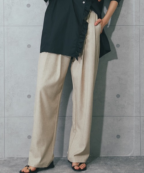 SMILE ORCHID（スマイルオーキッド）の「2タックパンツ（スラックス・レディース・ナチュラル/ブラック/ベージュ・M/L）」の18枚目の写真