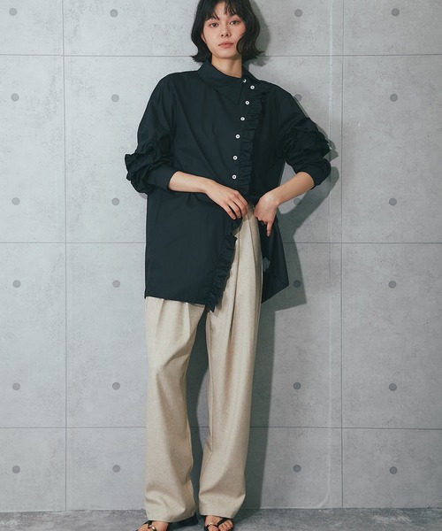 SMILE ORCHID（スマイルオーキッド）の「2タックパンツ（スラックス・レディース・ナチュラル/ブラック/ベージュ・M/L）」の19枚目の写真
