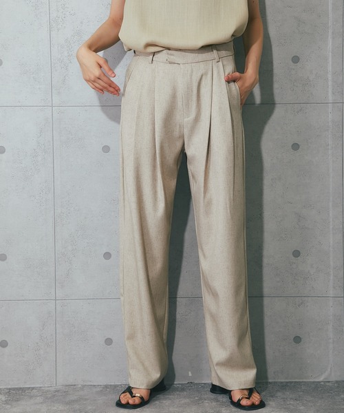 SMILE ORCHID（スマイルオーキッド）の「2タックパンツ（スラックス・レディース・ナチュラル/ブラック/ベージュ・M/L）」の14枚目の写真