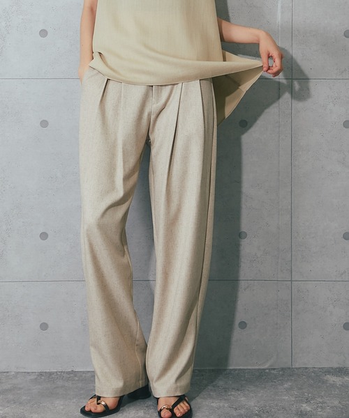 SMILE ORCHID（スマイルオーキッド）の「2タックパンツ（スラックス・レディース・ナチュラル/ブラック/ベージュ・M/L）」の17枚目の写真