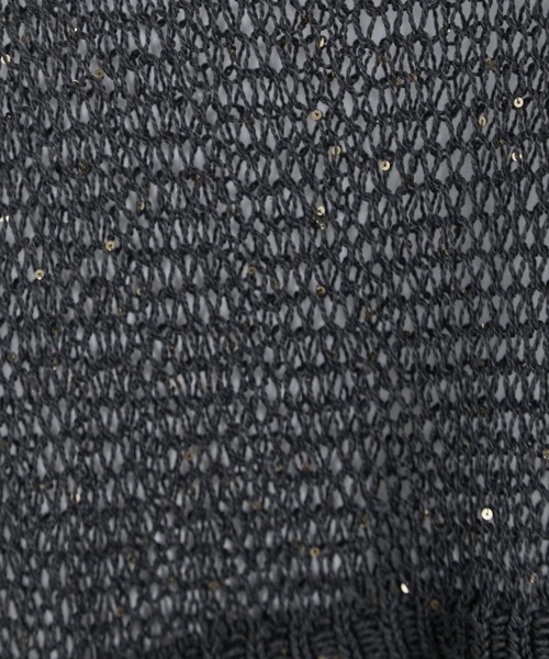 SALON adam et rope'（サロン アダム エ ロペ）の「ギマコットンスパンコールプルオーバー（ニット/セーター・レディース・チャコールグレー/オフホワイト/ブラウン系その他2・FREE）」の5枚目の写真