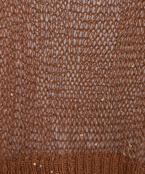 SALON adam et rope'（サロン アダム エ ロペ）の「ギマコットンスパンコールプルオーバー（ニット/セーター・レディース・チャコールグレー/オフホワイト/ブラウン系その他2・FREE）」の7枚目の写真