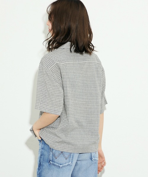 Wrangler（ラングラー）の「Lee/リー オープンカラーシャツ/軽量素材 ユニセックス（シャツ/ブラウス・メンズ・ブラック/ミント・MEDIUM/LARGE/SMALL）」の13枚目の写真