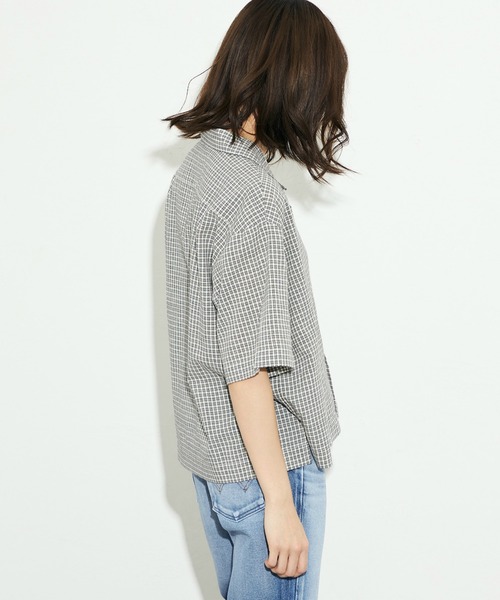 Wrangler（ラングラー）の「Lee/リー オープンカラーシャツ/軽量素材 ユニセックス（シャツ/ブラウス・メンズ・ブラック/ミント・MEDIUM/LARGE/SMALL）」の14枚目の写真