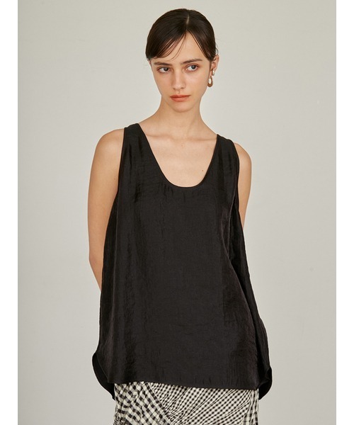 セール】【セットアップ対応】サテン2WAYタンクトップ（Tシャツ