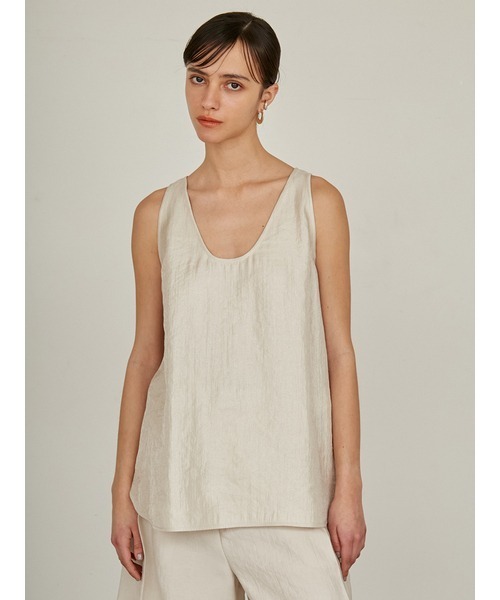 styling/（スタイリング）の「【セットアップ対応】サテン2WAYタンクトップ（Tシャツ/カットソー・レディース・ブラック/アイボリー/ライム・FREE）」の15枚目の写真