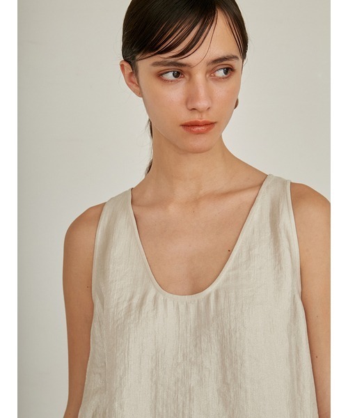 styling/（スタイリング）の「【セットアップ対応】サテン2WAYタンクトップ（Tシャツ/カットソー・レディース・ブラック/アイボリー/ライム・FREE）」の8枚目の写真