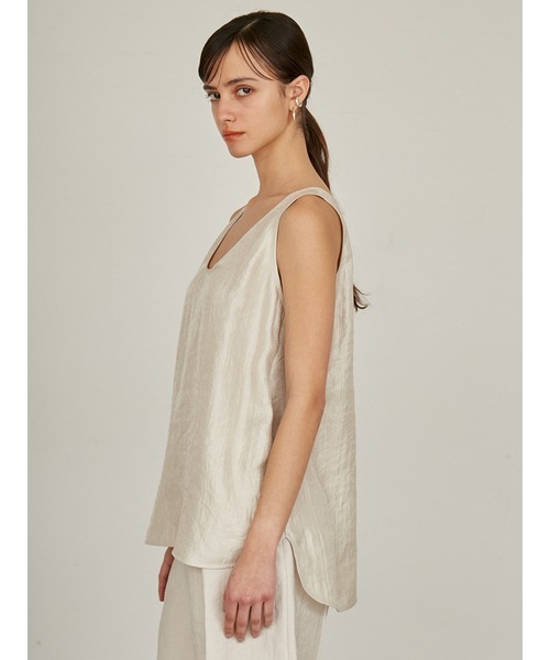 styling/（スタイリング）の「【セットアップ対応】サテン2WAYタンクトップ（Tシャツ/カットソー・レディース・ブラック/アイボリー/ライム・FREE）」の7枚目の写真