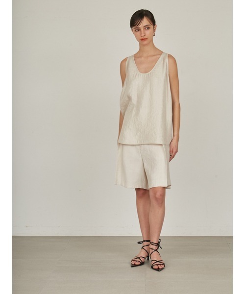 styling/（スタイリング）の「【セットアップ対応】サテン2WAYタンクトップ（Tシャツ/カットソー・レディース・ブラック/アイボリー/ライム・FREE）」の17枚目の写真