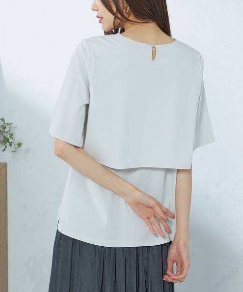 GALLORIA（ギャローリア）の「ケープ風プルオーバー（Tシャツ/カットソー・レディース・スモークピンク/チャコールグレー/ライトグレー・LL/S/M/L）」の11枚目の写真