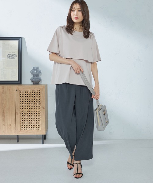 GALLORIA（ギャローリア）の「ケープ風プルオーバー（Tシャツ/カットソー・レディース・スモークピンク/チャコールグレー/ライトグレー・LL/S/M/L）」の15枚目の写真