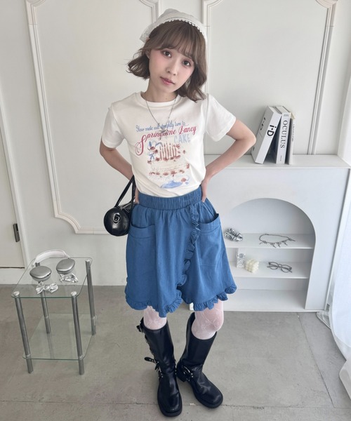 Loueme（ルエム）の「フリルラップデニムハーフパンツ（デニムパンツ・レディース・ライトブルー/ブルー・FREE）」の16枚目の写真