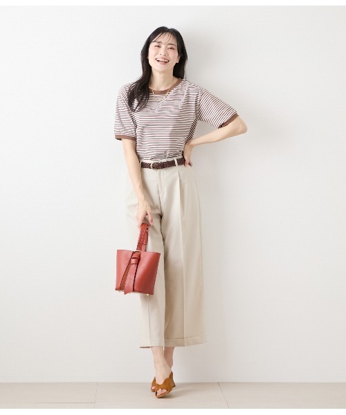 NEWYORKER(ニューヨーカー)の「【ウォッシャブル】リネンライクストレッチ ワンタックワイドパンツ(その他パンツ・レディース・ネイビー/グレイッシュベージュ・11号/9号)」の6枚目の写真