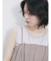 Samansa Mos2 blue | チュール付リブタンク(Tシャツ/カットソー)