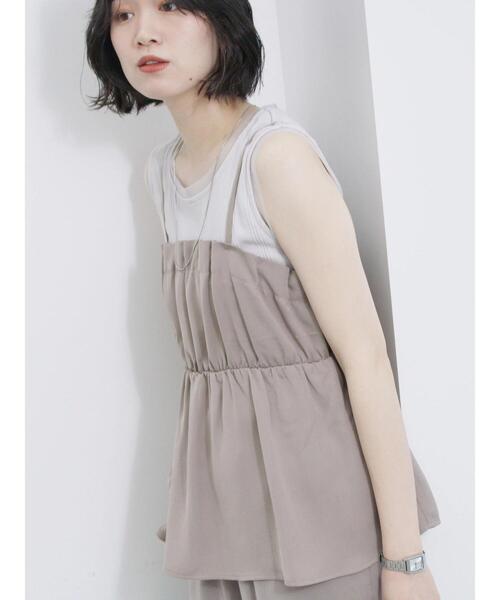 Samansa Mos2 blue（サマンサモスモスブルー）の「チュール付リブタンク（Tシャツ/カットソー・レディース・オフホワイト/チャコールグレー/シルバーグレー・F）」の22枚目の写真