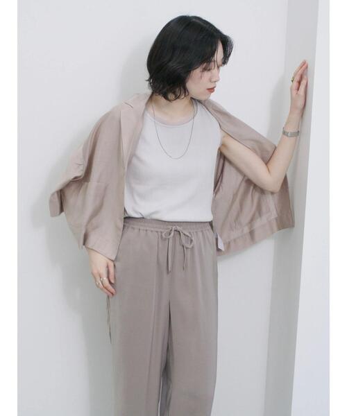 Samansa Mos2 blue（サマンサモスモスブルー）の「チュール付リブタンク（Tシャツ/カットソー・レディース・オフホワイト/チャコールグレー/シルバーグレー・F）」の17枚目の写真