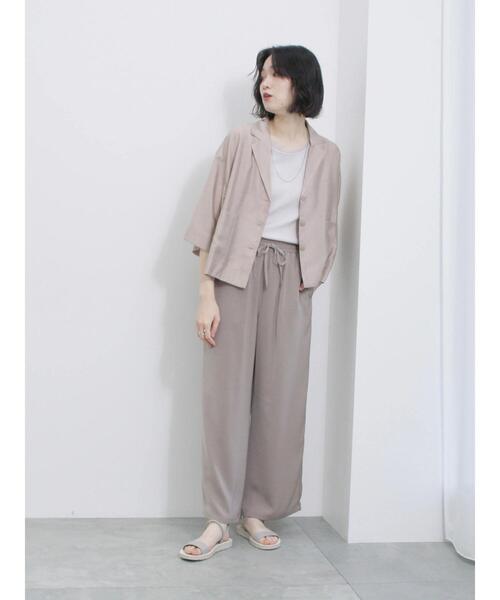 Samansa Mos2 blue（サマンサモスモスブルー）の「チュール付リブタンク（Tシャツ/カットソー・レディース・オフホワイト/チャコールグレー/シルバーグレー・F）」の13枚目の写真