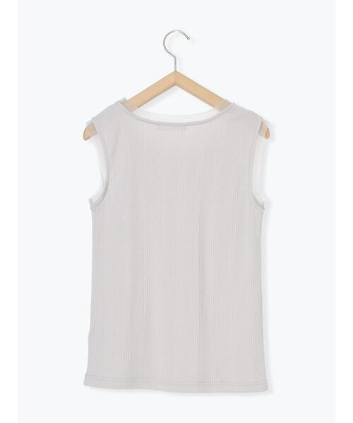 Samansa Mos2 blue（サマンサモスモスブルー）の「チュール付リブタンク（Tシャツ/カットソー・レディース・オフホワイト/チャコールグレー/シルバーグレー・F）」の12枚目の写真