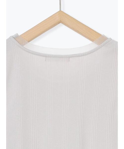 Samansa Mos2 blue（サマンサモスモスブルー）の「チュール付リブタンク（Tシャツ/カットソー・レディース・オフホワイト/チャコールグレー/シルバーグレー・F）」の8枚目の写真