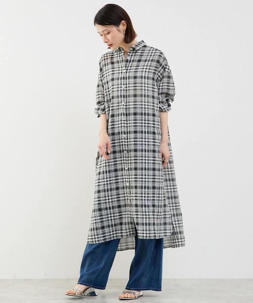 SOFFITTO(ソフィット)の「3WAYシャツワンピース(シャツワンピース・レディース・ブラック×ホワイト/ホワイト/ブルー系その他・FREE)」の2枚目の写真