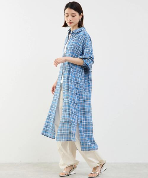 SOFFITTO(ソフィット)の「3WAYシャツワンピース(シャツワンピース・レディース・ブラック×ホワイト/ホワイト/ブルー系その他・FREE)」の5枚目の写真