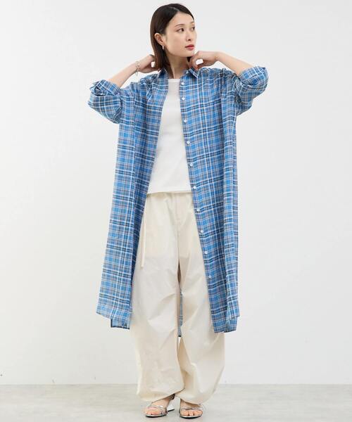 SOFFITTO(ソフィット)の「3WAYシャツワンピース(シャツワンピース・レディース・ブラック×ホワイト/ホワイト/ブルー系その他・FREE)」の7枚目の写真