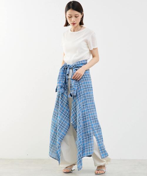SOFFITTO(ソフィット)の「3WAYシャツワンピース(シャツワンピース・レディース・ブラック×ホワイト/ホワイト/ブルー系その他・FREE)」の10枚目の写真