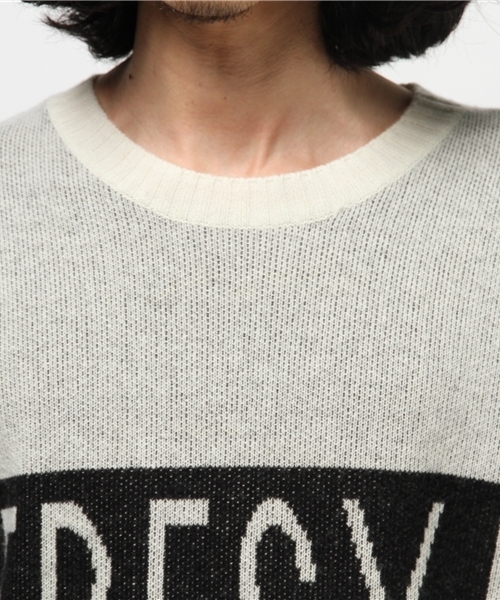 NO ID.（ノーアイディ）の「WNﾆｯﾄHERESY+JQｸﾙｰNﾌﾟﾙｵｰﾊﾞｰ（ニット/セーター・メンズ・ホワイト/ブラック・1/2）」の5枚目の写真