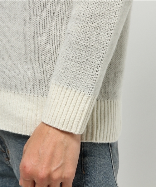 NO ID.（ノーアイディ）の「WNﾆｯﾄHERESY+JQｸﾙｰNﾌﾟﾙｵｰﾊﾞｰ（ニット/セーター・メンズ・ホワイト/ブラック・1/2）」の6枚目の写真