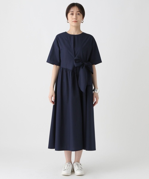 セール】アイロンいらずハリ感ワンピース〈低身長サイズあり〉/450243
