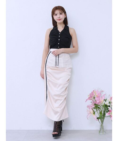 EATME（イートミー）の「フロントギャザーノースリーブシャツ（シャツ/ブラウス・レディース・ブルー/オフホワイト/ブラック・FREE）」の13枚目の写真