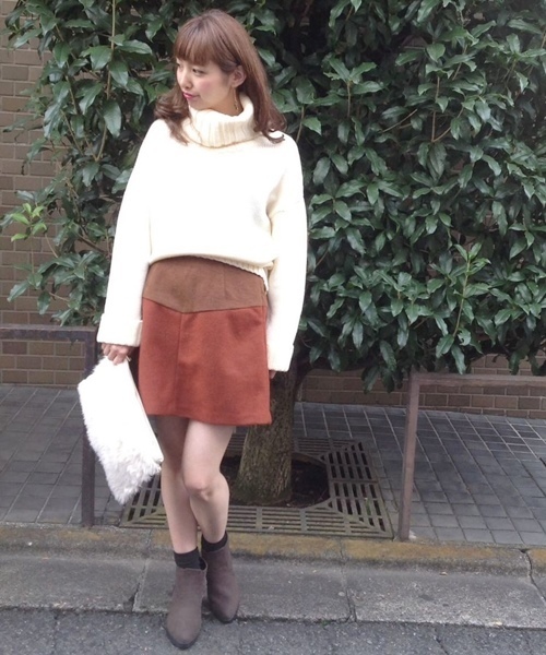 Chico（チコ）の「【who's who Chico】配色切替台形スカート（スカート・レディース・ホワイト/グレー/ブラック/ブラウン・FREE）」の17枚目の写真