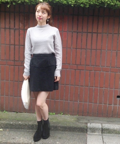 Chico（チコ）の「【who's who Chico】配色切替台形スカート（スカート・レディース・ホワイト/グレー/ブラック/ブラウン・FREE）」の16枚目の写真