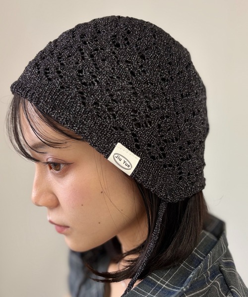 セール】透かし編みサマーニットビーニー/ボンネット（ニット