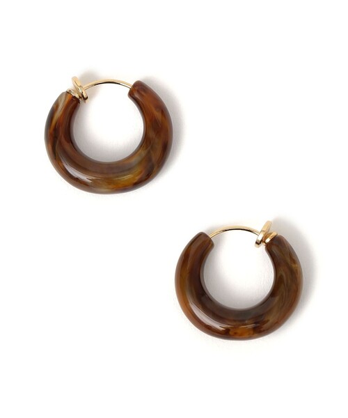 SHIPS（シップス）の「樹脂 フープ イヤリング S（イヤリング・レディース・キャメル/グレー・ONE SIZE）」の12枚目の写真