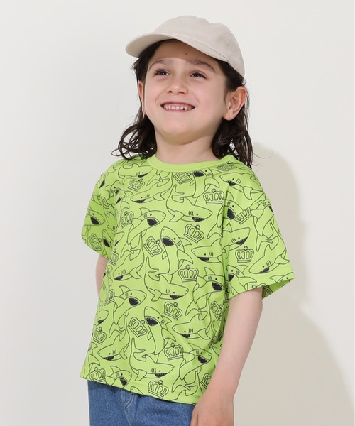 BABYDOLL(ベビードール)の「【軽量速乾】モチーフ総柄メッシュ Tシャツ 0571K(Tシャツ/カットソー・キッズ・ブルー/ブラック/イエロー×グリーン/ホワイト/ブラウン・100cm/110cm/120cm/130cm/90cm/80cm)」の5枚目の写真
