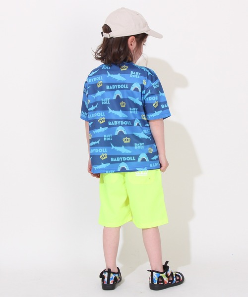 BABYDOLL(ベビードール)の「【軽量速乾】モチーフ総柄メッシュ Tシャツ 0571K(Tシャツ/カットソー・キッズ・ブルー/ブラック/イエロー×グリーン/ホワイト/ブラウン・100cm/110cm/120cm/130cm/90cm/80cm)」の7枚目の写真