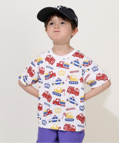 BABYDOLL(ベビードール)の「【軽量速乾】モチーフ総柄メッシュ Tシャツ 0571K(Tシャツ/カットソー・キッズ・ブルー/ブラック/イエロー×グリーン/ホワイト/ブラウン・100cm/110cm/120cm/130cm/90cm/80cm)」の16枚目の写真